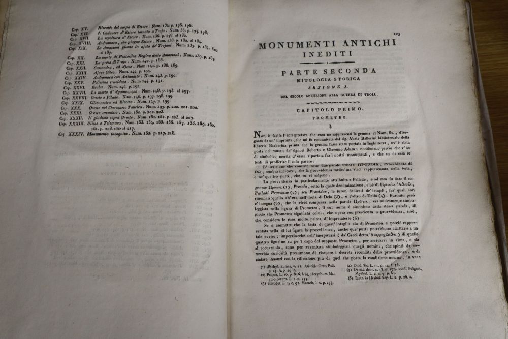 Winckelmann, Giovanni - Monumenti antichi inedita spiegati ed illustrates da Giovanni Wincklemann, 2nd ed, vol 1 (of 2), Rome 1821